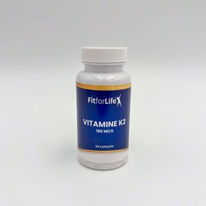 Fit for Life Vitamine K2-180 mcg - Hoge dosering vitamine K2 - Geschikt voor vegetariërs en veganisten - 60 capsules
