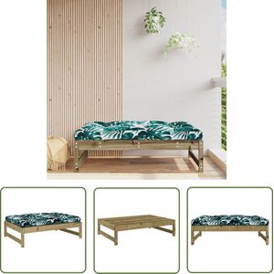 The Living Store Tuinvoetenbank 120x80 cm geïmpregneerd grenenhout - Voetenbank - Tuinbank - Tuinmeubels - Outdoor Bank - Relaxen