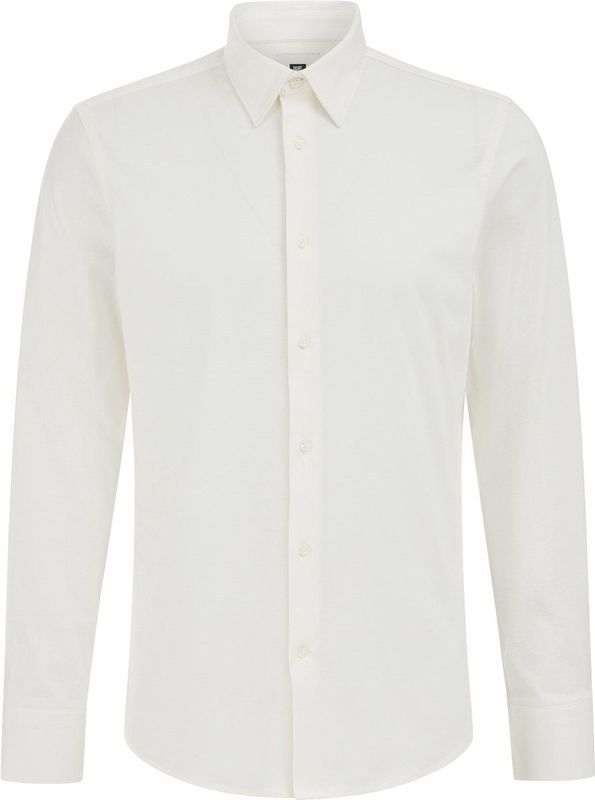 Fundamentals - Heren slim fit overhemd - Slim Fit - Gebroken wit - Katoen - Maat: XS