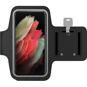 Arara Armband Geschikt voor Samsung Galaxy S21 Ultra sportarmband - hardloopband - Sportband hoesje - zwart