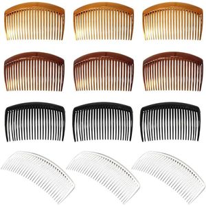 12 stuks kunststof haarspelden zijkam twist-kam 23 tanden haarkammen voor fijn haar glad haar kam bruid bruiloft sluier kam voor dames