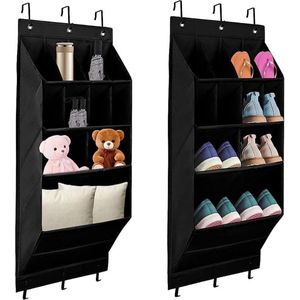 Hanging Shoe Rack with Hooks - 11 Shelves Deep Compartments - Space Saving Shoe Cabinet for Bedrooms and RV Storage Rooms