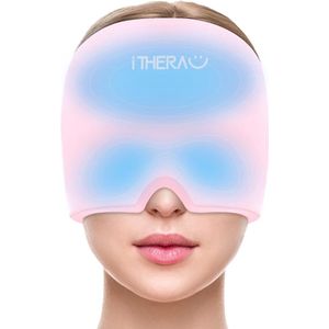 Koelmasker tegen migraine - verlicht hoofdpijn - 360 graden natuurlijke koeling - roze 2023 - met EU-patent design