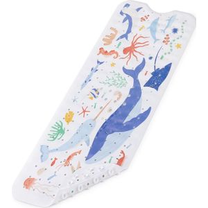 Antislipmat voor in bad 100 x 40 cm met zuignappen - Voor baby's en kinderen - Onderzee-print - Veiligheid en plezier .
