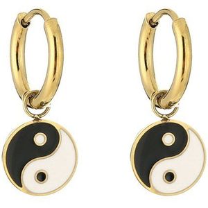 Michelle Bijoux Oorhangers Yin-Yang Goud JE14182