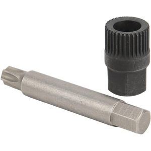 Dynamopoelietrekkergereedschap 33 Tanden Spline Socket Boorset - Stalen Alternatorpoeliesleutelset - Vervanging voor 75 Mm Boorlengte .