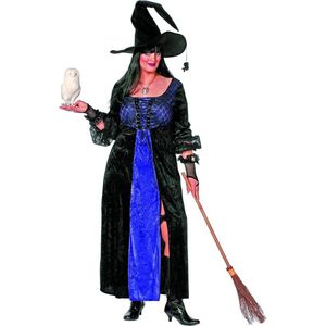 Wilbers & Wilbers - Heks & Spider Lady & Voodoo & Duistere Religie Kostuum - Heks Paars / Zwart Grote Maat - Vrouw - Paars, Zwart - Maat 48 - Halloween - Verkleedkleding