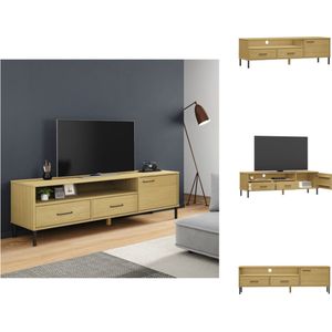 vidaXL OSLO TV-meubel - Houten televisiekast - 158 x 40 x 46.5 cm - Bruin - Kast