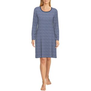Götzburg Slaapkleedje - Blau-mittel-allover - maat 42 (42) - Dames Volwassenen - 100% katoen- 250179-4009-685-42