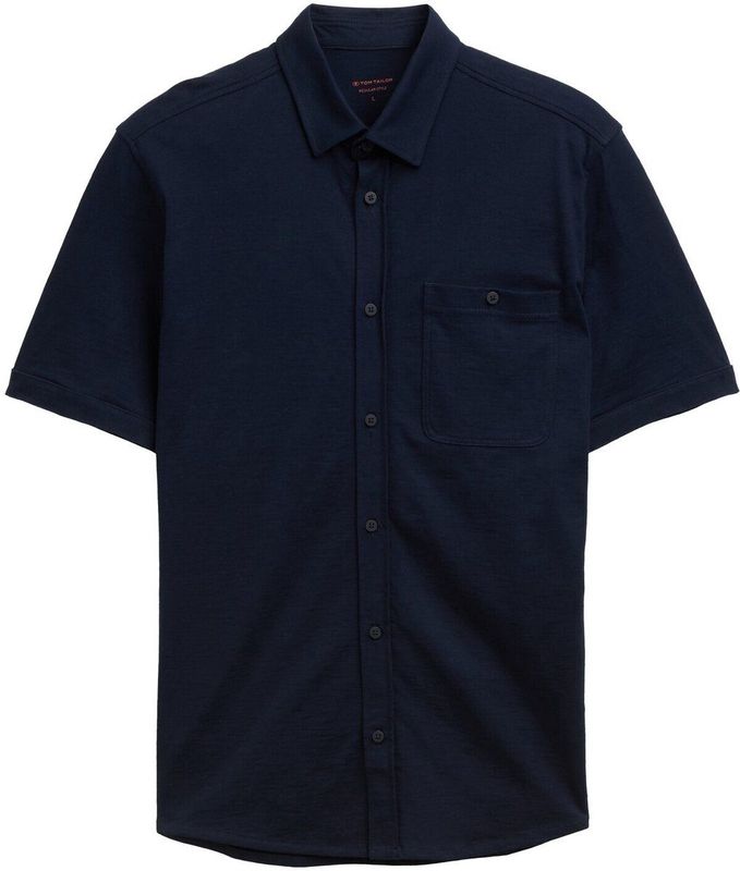 TOM TAILOR - Overhemd - Marine - Regular Fit - Katoen