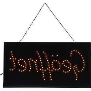 Content in HTML voor Led-lichtreclame en neonlicht - hangteken van PVC-frame en MDF-achterplaat - geopend bord led (geel) .