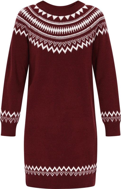 DreiMaster - Maritim - Gebreid Vest - Donkerrood / Wit