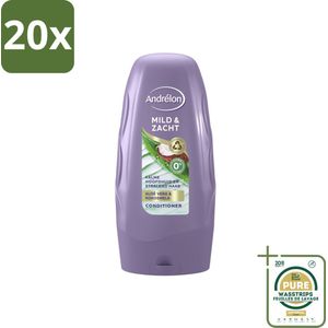 20 x Andrélon - Mild & Zacht - Conditioner - 250 ml - Grootverpakking - Conditioner Voor Gevoelige Hoofdhuid - Zacht Haar - Droge Hoofdhuid - Aloë Vera - Kokosmelk