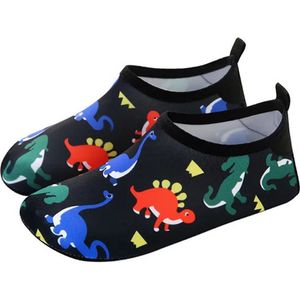 ATTREZZO® Waterschoenen - Kinderen - maat 23/24 - Zwart met Dino