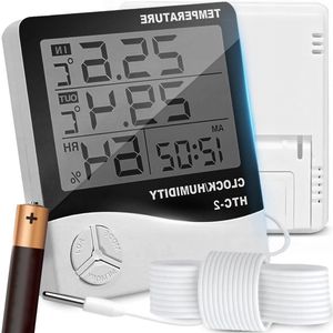 Indoor and Outdoor Digital Thermo-Hygrometer with Probe - Room Thermometer for Climate Control and Monitoring