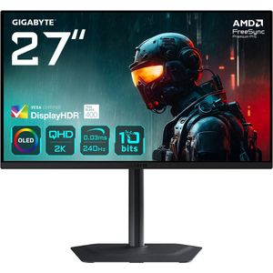 Gigabyte MO27Q2 - OLED-Monitor 27"" OLED - 2560 x 1440 Pixels QHD - 240 Hz - 0.03 ms - 250 cd/m² - 1500:1 - Zwart