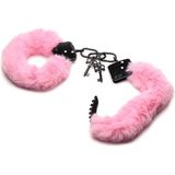 Master Series - Handboeien - Cuffed In Fur - Metalen Handboeien met kunstwollen bekleding - Roze