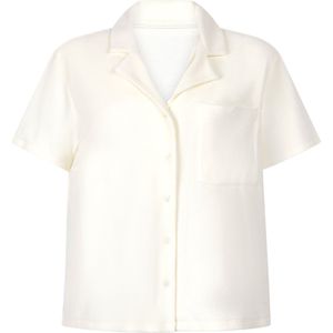Hunkemöller Overhemd met badstoftextuur en knoopsluiting Wit XS