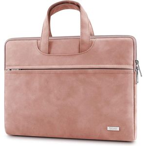Roze laptop tas 15-15,6 inch - Waterdichte beschermhoes met handvat en vakken