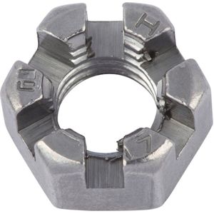 Wurth - DIN 937 staal blank - Kroonmoer, laag model DIN 937 staal 17H blank - x 50 st