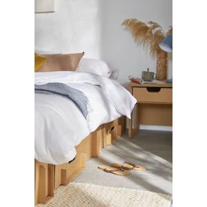 Kartonnen Boog Bed - Matras: 90 x 210 cm (210x90x30 cm bed: 96 x 205cm) - Extra lang bed - Kartonnen meubels - Bedbodem - KarTent