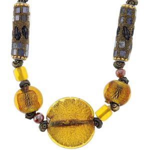 Behave Ketting goudkleurig met glaskralen