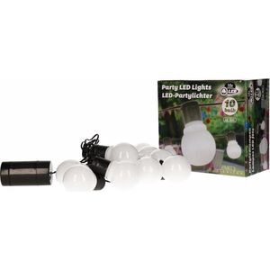 2x Witte feestverlichting 10 lampen  - buiten/binnen feestlampjes - snoer 7.25 meter - 2 sets