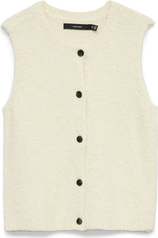 VERO MODA - VMNOVAH SL O-NECK BUTTON VEST NOOS - Dames - Gebreide Truien