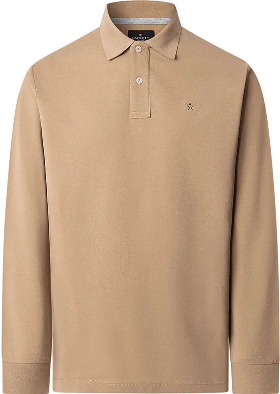 Hackett Hm5500022 Slim Fit Lange Mouw Poloshirt Beige L Man