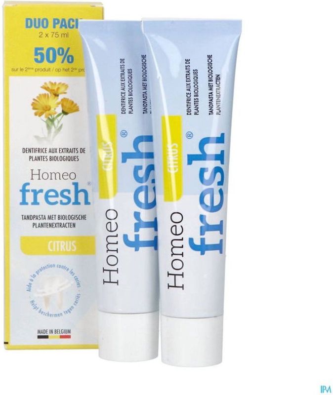 Homeofresh - Tandpasta - Citrus - Duopack 2 x 75ml