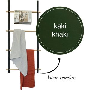 Wandladder 57cm  - Khaki Leer / rondhouts-s by Handles and more & Woetwurm