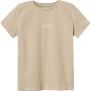 Name it t-shirt jongens - beige - NKMtemanno - maat 134/140