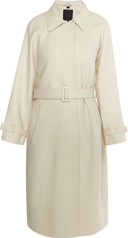 DreiMaster - Overgangsjas - Wolwit - Trenchcoat-stijl - Wolmix