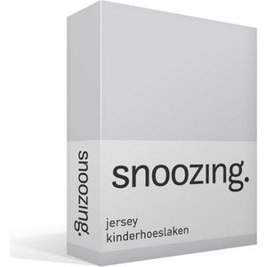 Snoozing - Katoen - Kinderhoeslaken - Ledikant - 60x120 cm - Grijs