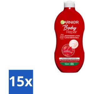 15 x Garnier - Body - Bodylotion - Repair - Herstellend & Hydraterend - 400 ml - Bodylotion - Herstellende Lotion - Hydraterende Lotion - Droge Huid - Huidverzorging