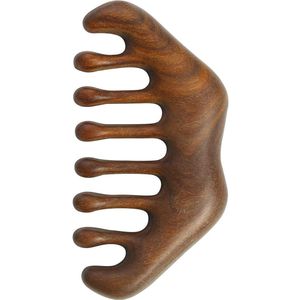 Handheld hoofd massage kam, houten brede tanden haar massage kam, massage hoofd kam voor het scheren van de hoofdhuid