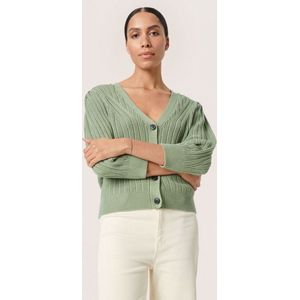 SOAKED IN LUXURY SLPolli Puff Cardigan 34 - Loden Frost Green