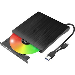 Draagbare Externe CD DVD Speler met USB 3.0 en Type-C voor PC en Laptop