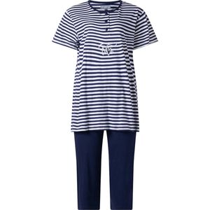Cocodream dames set 3/4 broek - maat M - Streep love - marine