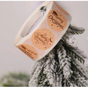 Sluitsticker - Sluitzegel –  Merry Christmas | Rosé Goud Glans - Peach | Winter - Kerst - Merry Christmas – Feestdagen – Sinterklaas | Envelop – Cadeau – Cadeauzakje – Gift | Luxe verpakken | DH Collection