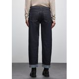 Street One Dames Uitgerolde straight leg jeans in Blauw, in size: 26
