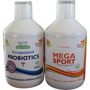 Voordeelpack Probiotics & Mega Sport multivitamine, Al deze ingrediënten en nutriënten zorgen voor een verbetering van energie en uithoudingsvermogen. Deze blend valt onder de Multivitaminen en is nog eens gemixt met ijzer, amino