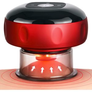Elektrische Cupping Cup - 6 Standen & Temperaturen-Full Body - Cupping Set - Massage Apparaat -Cellulite - Cellulite Massage - Cellulitis apparaat - Massage Apparaat - Cupping - Warmte Cupping- rood(Stekker)
