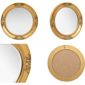 vidaXL Wandspiegel barok stijl 50 cm goudkleurig - Wandspiegel - Wandspiegels - Spiegel - Badkamerspiegel