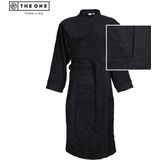 The One Towelling Badjas - Zachte kamerjas - Vocht absorberend - 100% Gekamd badstofkatoen - S/M - Zwart - 117x58x54 cm