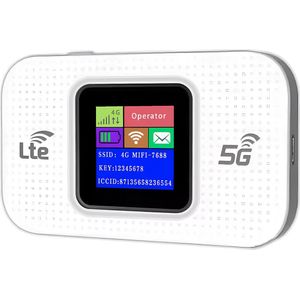 ISARA Mifi Router Wit - Draadloze Wifi - 4G/5G - 10 Apparaten - 3000mAh