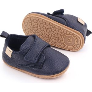 Baby schoentjes – Babyschoenen - PU Leer - Maat 18-19 - 12cm - Donkerblauw