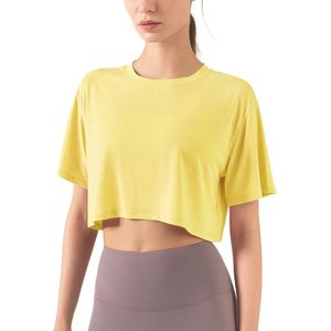 Dames Crop Tops voor Fitness Yoga Korte Mouwen