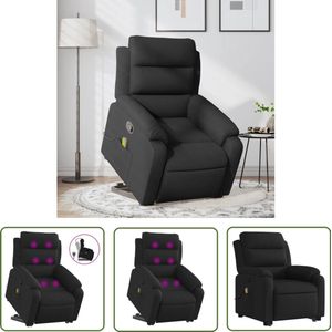 vidaXL Massageruimte - Stapstoel - Sta-op-massagestoel verstelbaar stof zwart - Ergonomisch Bureaustoel - Relaxfauteuil - Zwarte Fauteaus