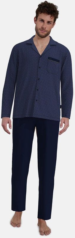 Götzburg pyjama heren doorknoop - blauw -patroon - 452338/666 - maat 52